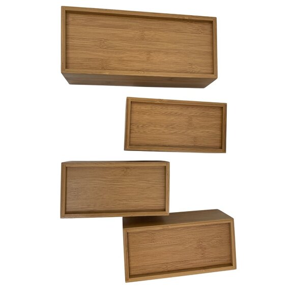 Bamboo Bag Storage Organizer Set For Kitchen AA10684 - Picture 4 of 4